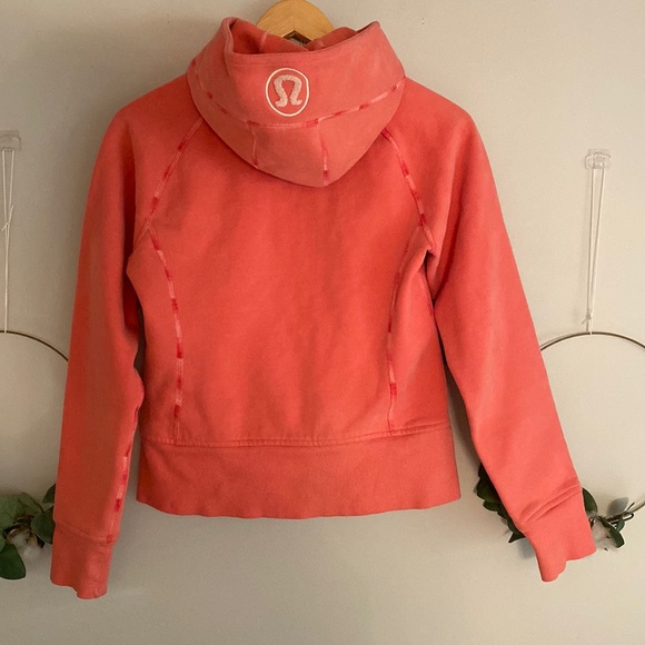 Lululemon Scuba hoodie size 4 peach orange pink zip up hoodie sweatshirt jacket - Picture 1 of 11